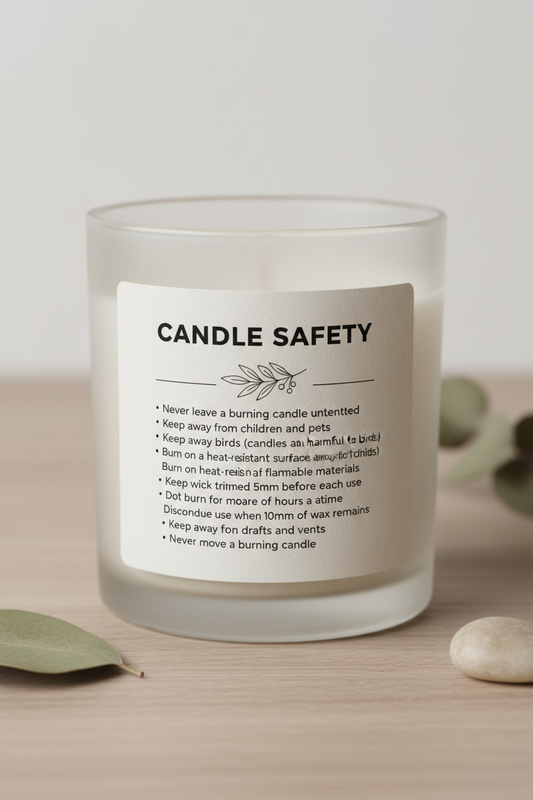 Candle Safety Instructions Label